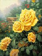 unknow artist Yellow Roses in Garden oil painting artist